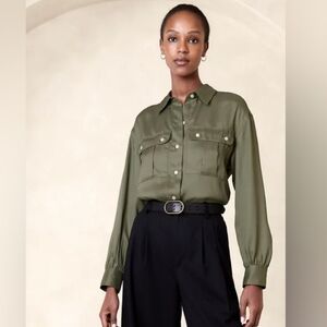 Banana Republic Sage Green Collared Shirt